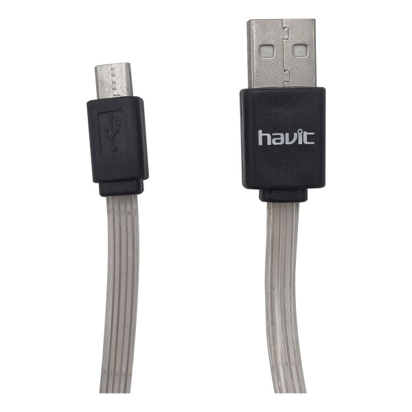 Cable Micro Usb Carga Datos Plano Havit Celular Luz Rgb Cable Micro Usb Carga Datos Plano Havit Celular Luz Rgb