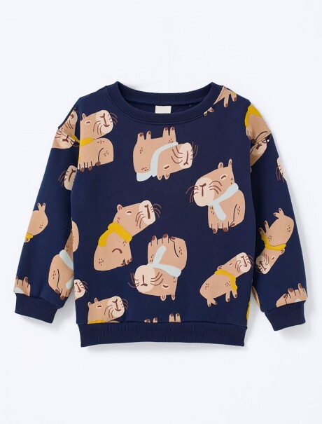 BUZO ESTAMPADO INFANTIL AZUL