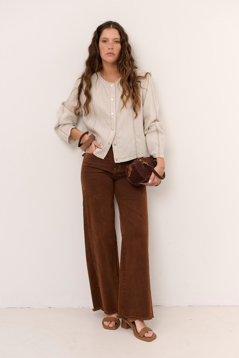 CHAQUETA LINO BEIGE