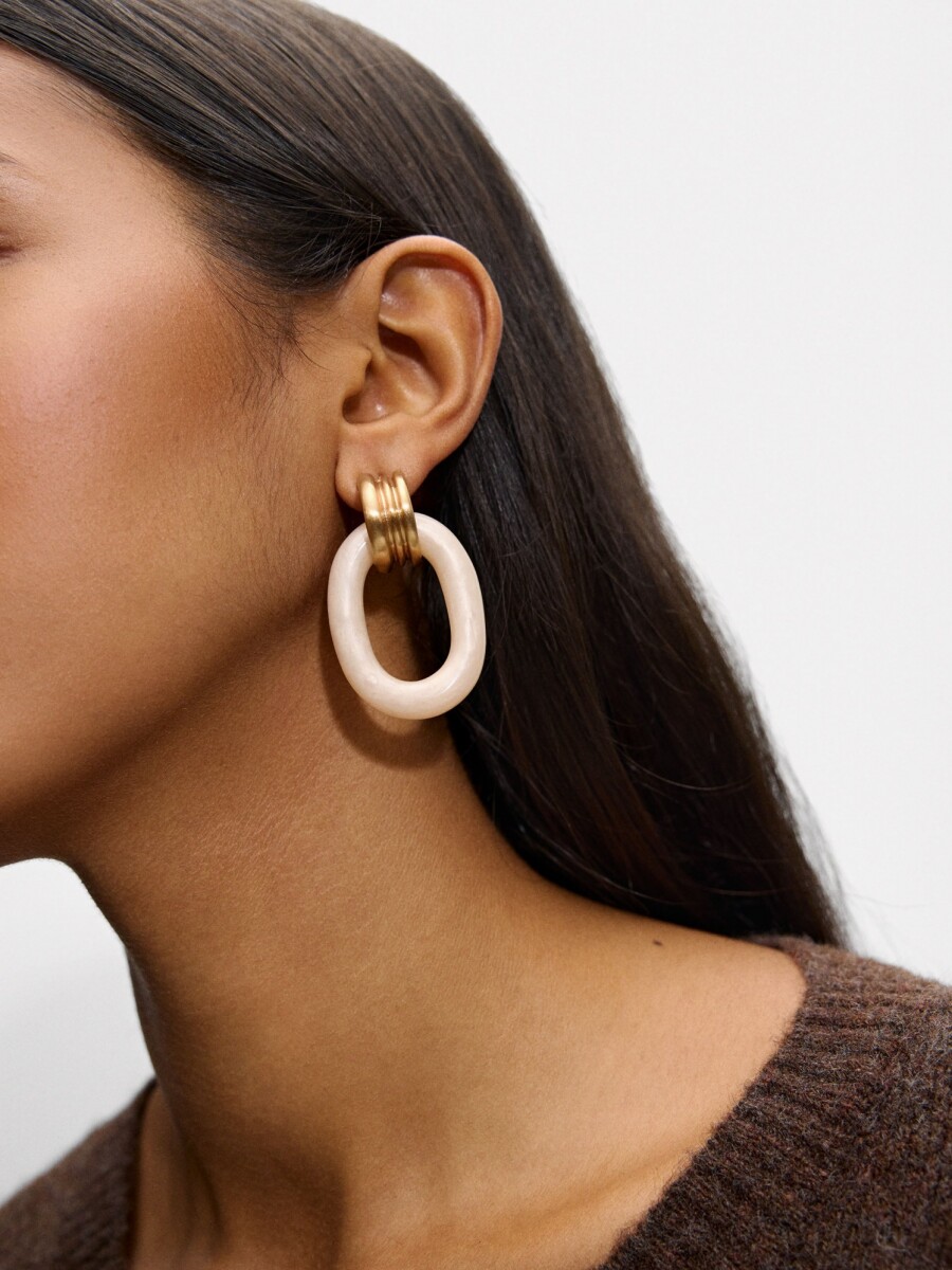 Aros Con Perlas beige