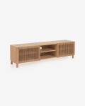 Mueble TV Beyla 2 puertas de madera maciza y chapa de roble 180x49,5 cm FSC 100% FSC 100% Mueble TV Beyla 2 puertas de madera maciza y chapa de roble 180x49,5 cm FSC 100% FSC 100%