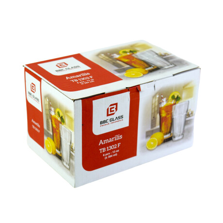 VASO VIDRIO SET X6PCS 380ML BASE OCTOGONAL VASO VIDRIO SET X6PCS 380ML BASE OCTOGONAL