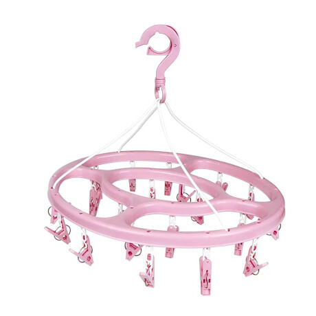 Mini Tendedero Ovalado 24 Palillos Plásticos para Ropa Mor Rosa