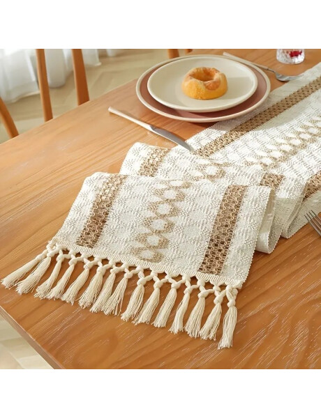 SENDERO 3 LINEAS LINO 30x140CM NATURAL/BLANCO SENDERO 3 LINEAS LINO 30x140CM NATURAL/BLANCO