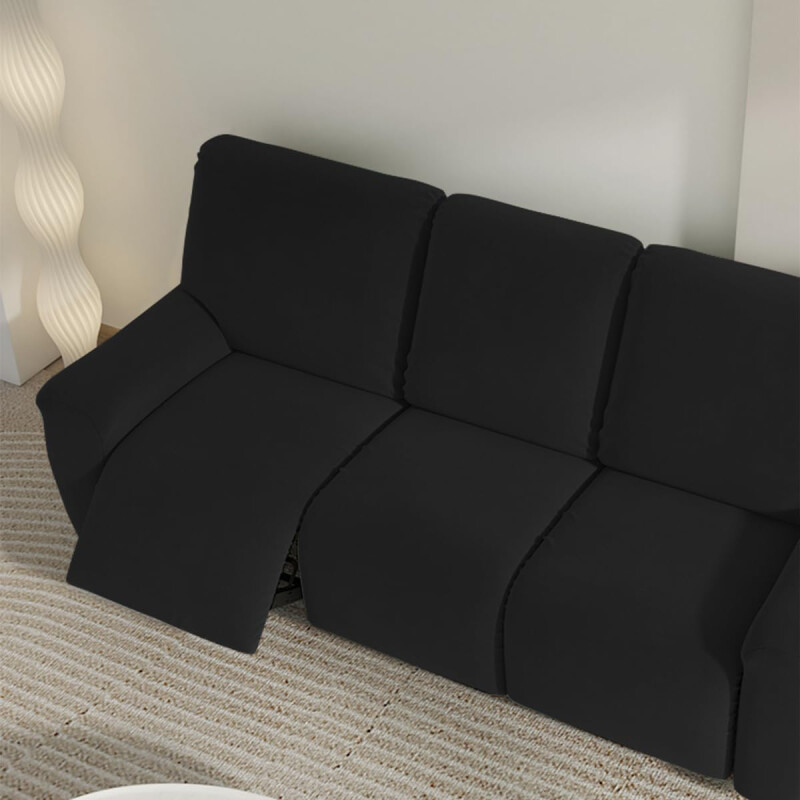 Funda sillón reclinable 3 cuerpos lisa negro