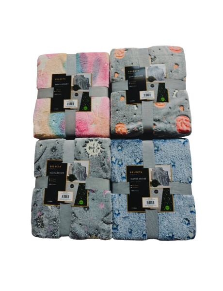 MANTA VELVET BRILLA EN OSCURIDAD 150X200CM SURTIDO MANTA VELVET BRILLA EN OSCURIDAD 150X200CM SURTIDO