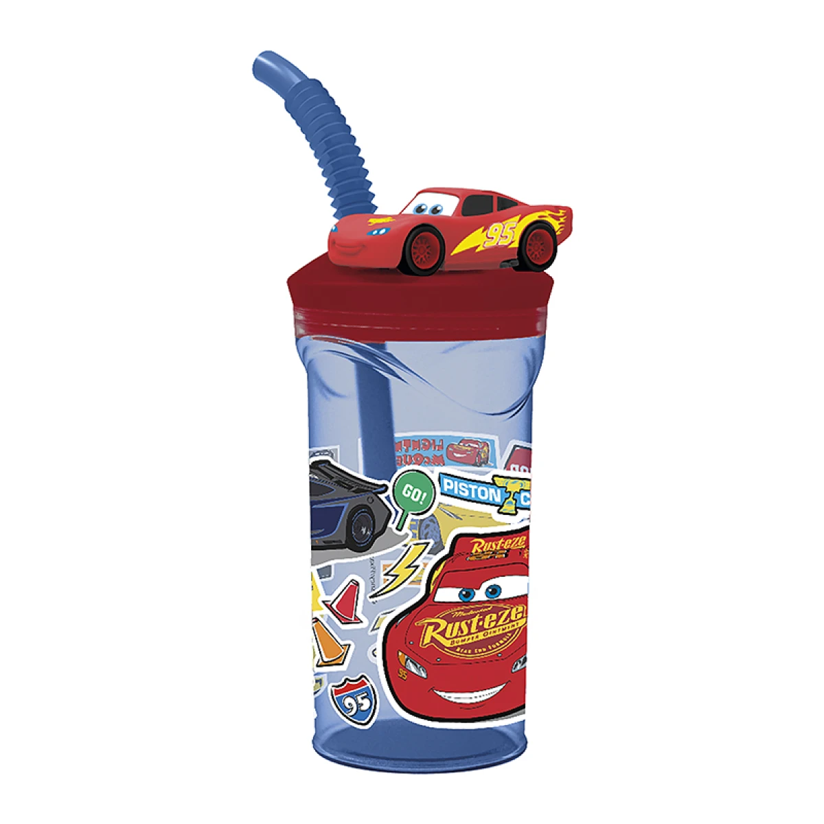 Vaso Alto con Forma 3D Cars 18 cm 360ml 