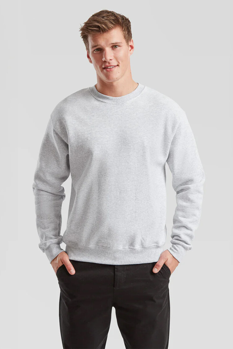 Buzo deportivo clásico escote redondo - UNISEX - Gris melange claro 