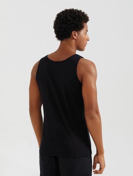 MUSCULOSA BÁSICA MASCULINA MODELO SLIM NEGRO