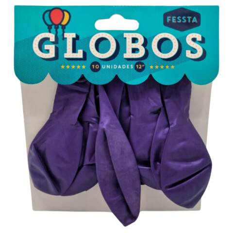 Globos X10 Tamaño R12 Violeta Perlado