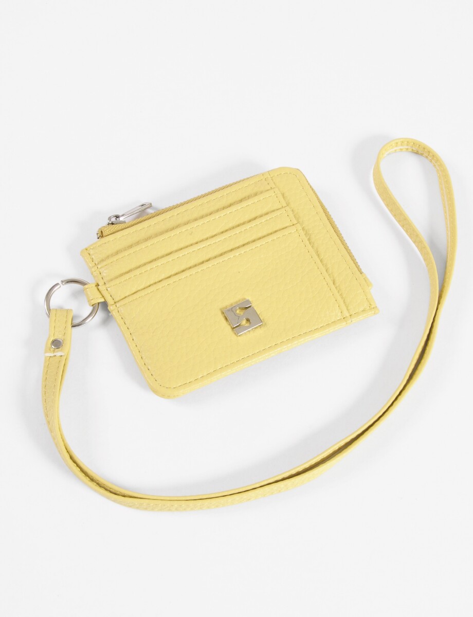 Tarjetero con strap granulado - lima 