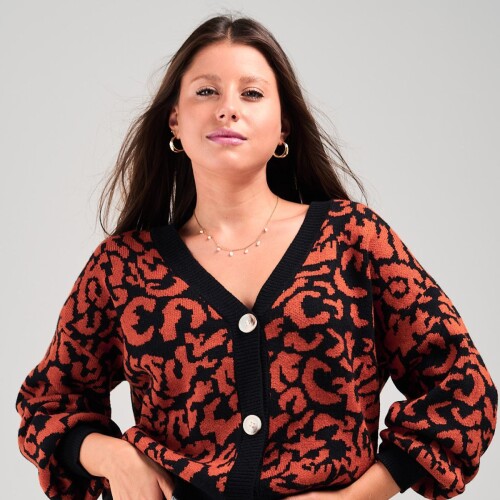 Saco Animal print Slowly Black/brown