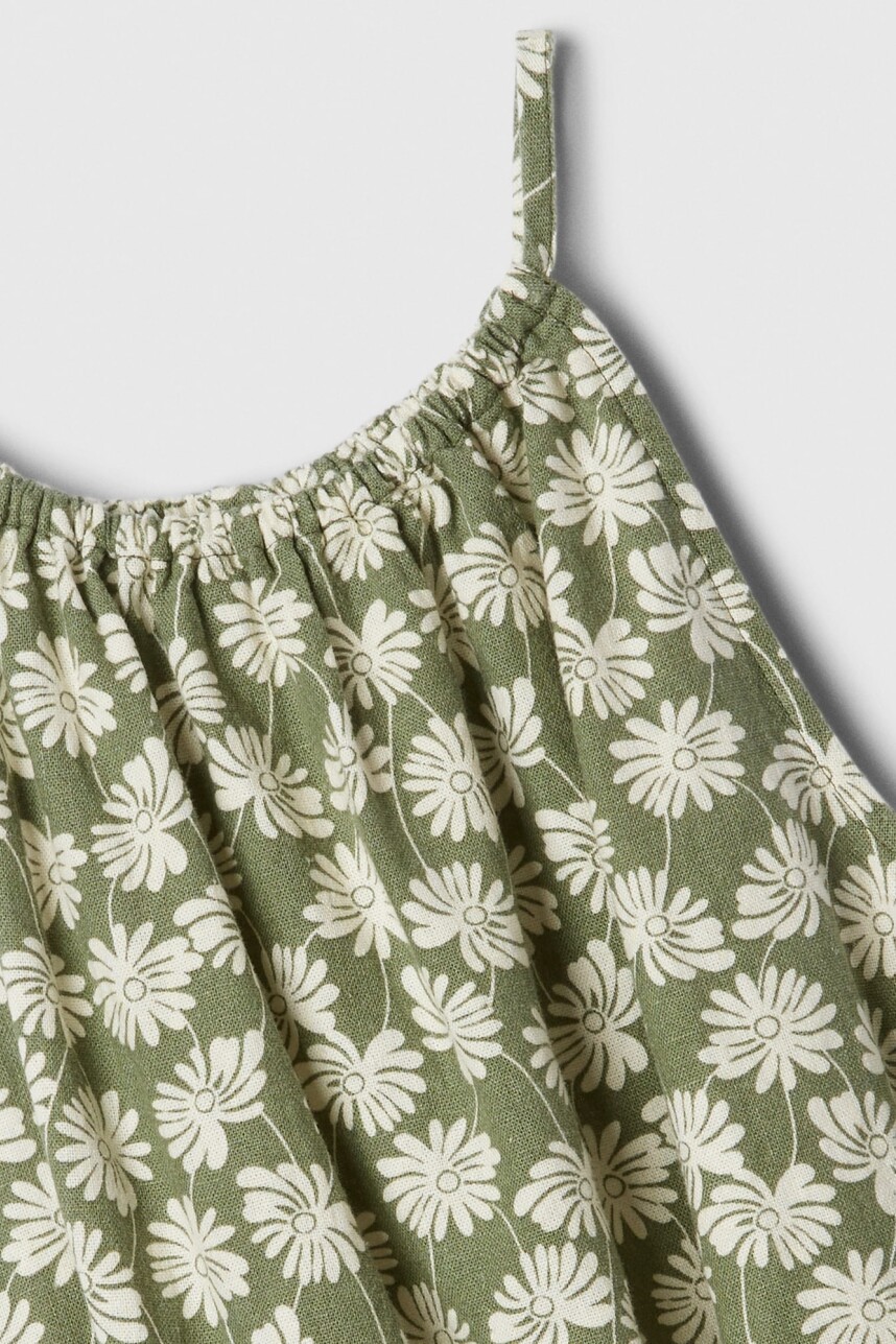 Musculosa Halter Niña Green Floral