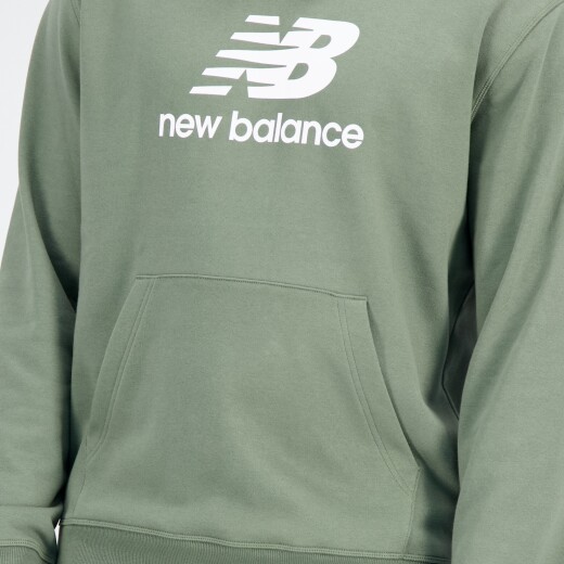 Canguro New Balance Hombre Essentials Stacked Logo French Terry Hoodie Green S/C