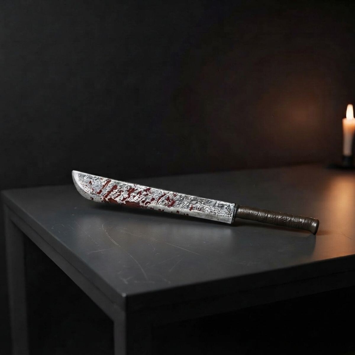 Cuchillo Machete Ensangretado Falso - Halloween 