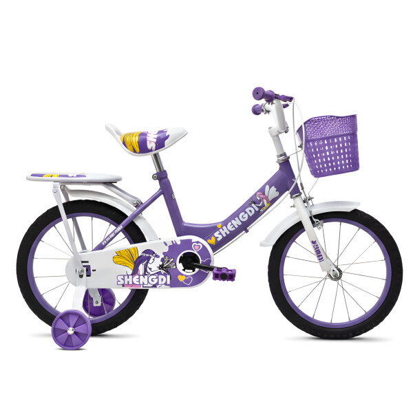 Bicicleta infantil Shengdi Rodado 16 Canasto Parrilla Hadas Violeta 1