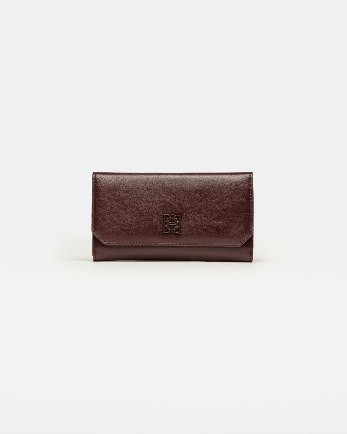 Billetera P&P en efecto cuero Bordeaux