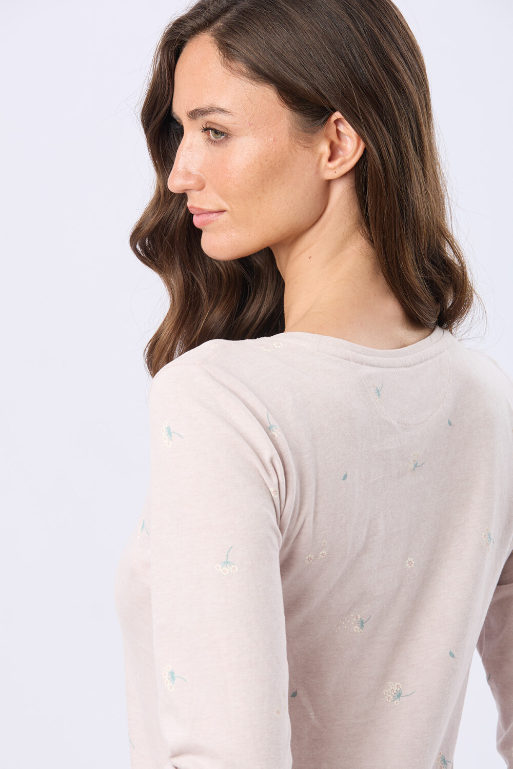 REMERA ESTAMPADA DE ALGODÓN Beige