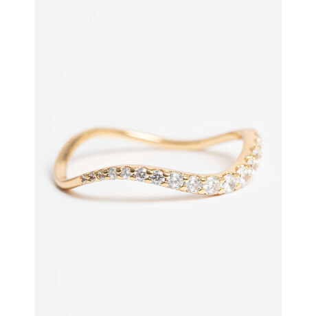 Anillo De Cubic Zirconia Dorado