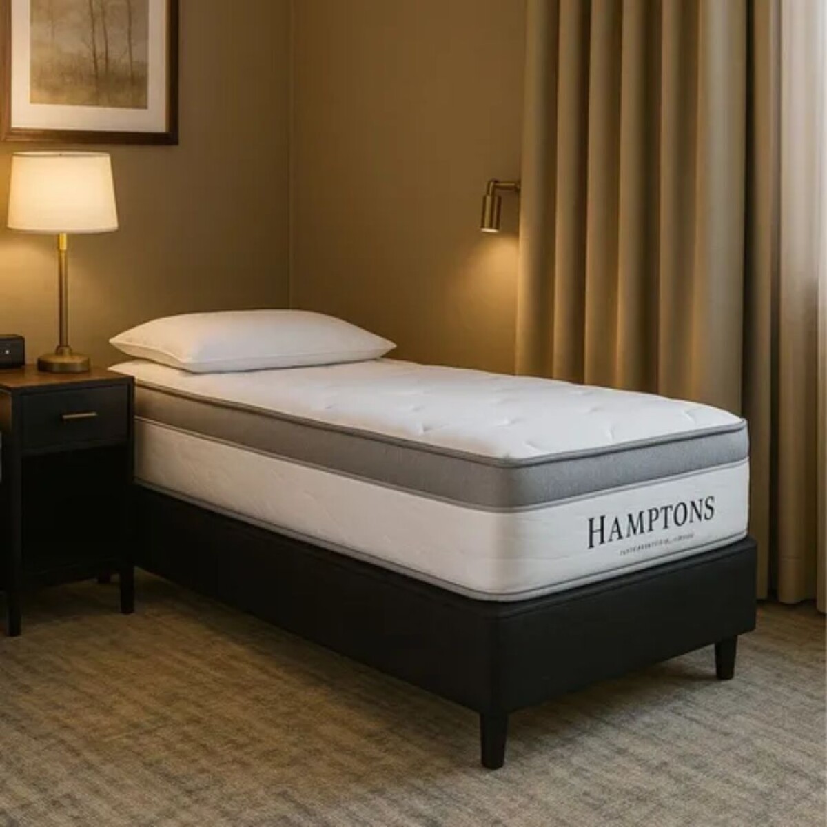 Sommier 1 Plaza THM Rhodium 90X190 - Negro 