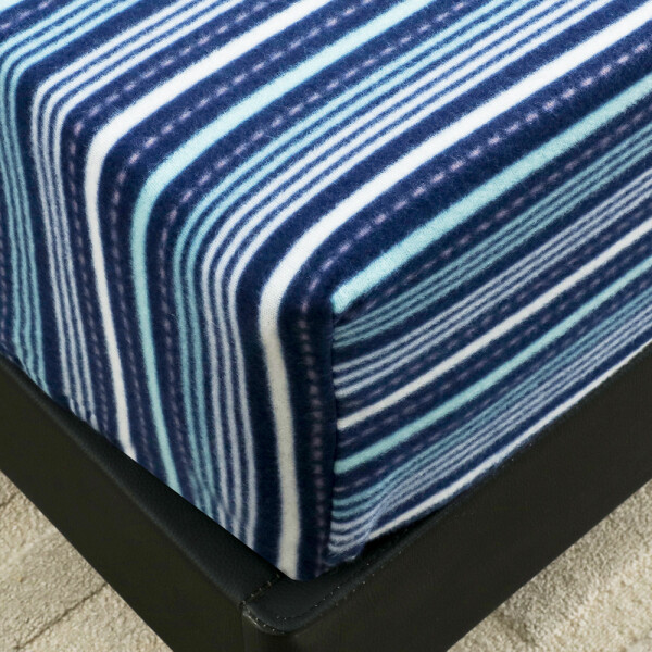 JUEGO DE SABANAS POLAR RAYAS AZULES 2 PLAZAS