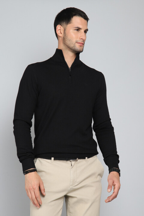 Sweater Medio Cierre Arrow NEGRO