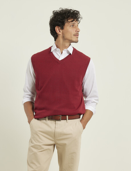 470885 CHALECO HARRINGTON LABEL Rojo Oscuro