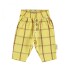 SS25.UN2502 Pantalón De Algodón A Cuadros Con Bolsillos Y Elástico Amarillo Piupiuchick - 24 Meses