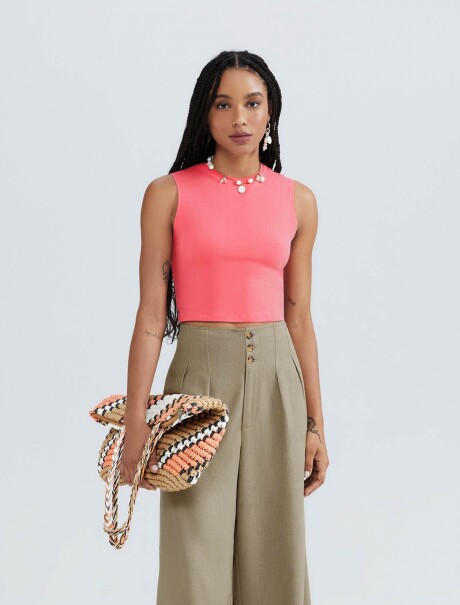 MUSCULOSA CROPPED BÁSICA ROSA