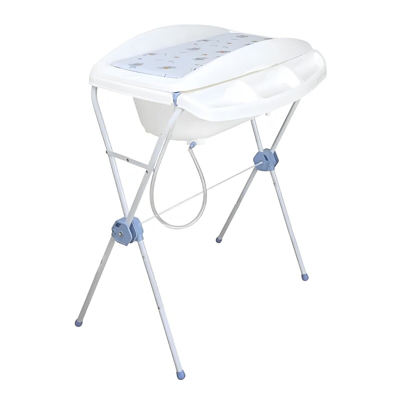 Bañito Catre Plegable para Bebe con Cambiador Bebesit Shower Azul