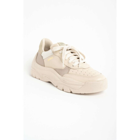 Zapatilla Cuero Combinada Nacar