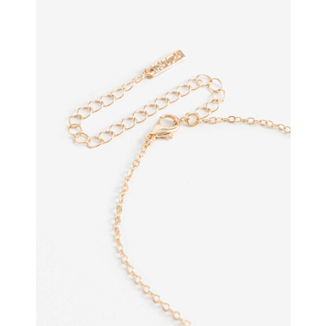 Collar Corto Metal Y Nácar Dorado