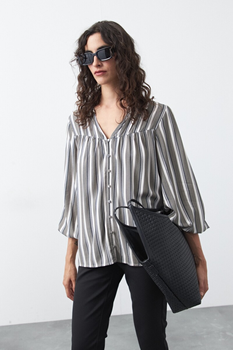 CAMISA TOPACIO Negro/Blanco