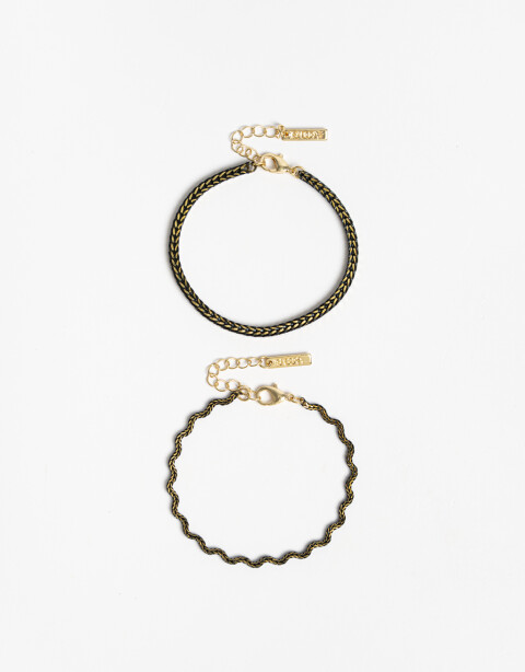 Pulseras Flexibles Sets Color Set De Pulseras Flexibles Biplating - Combinacion Bicolor