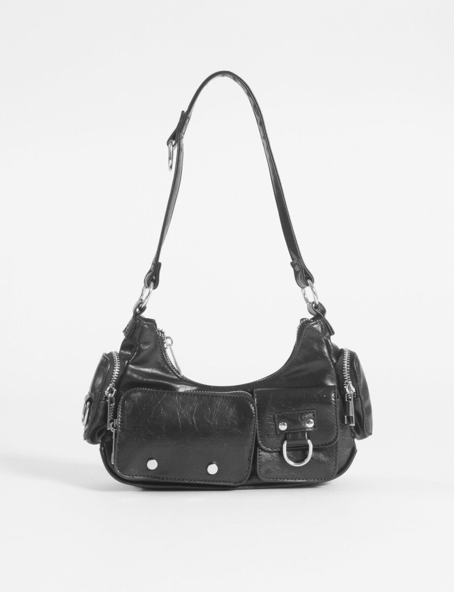 Cartera de hombro bolsillos - negro 