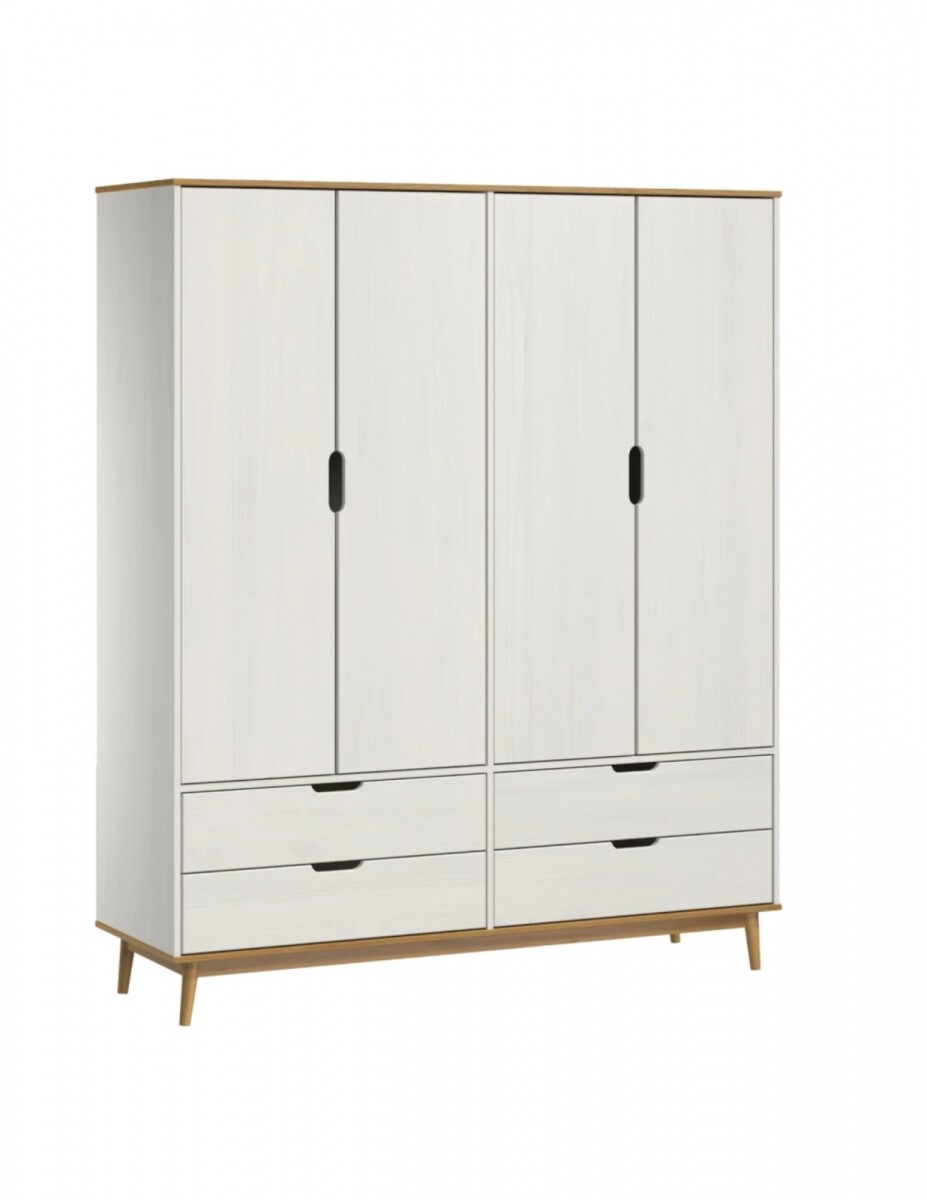 Ropero 4 Puertas 4 Cajones Línea Nórdica Blanco 3065 