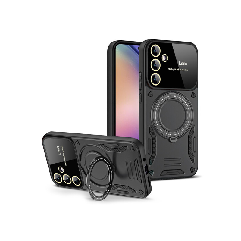 Protector para Samsung Galaxy A55 Anillo Magsafe negro Protector Para Samsung Galaxy A55 Anillo Magsafe Negro
