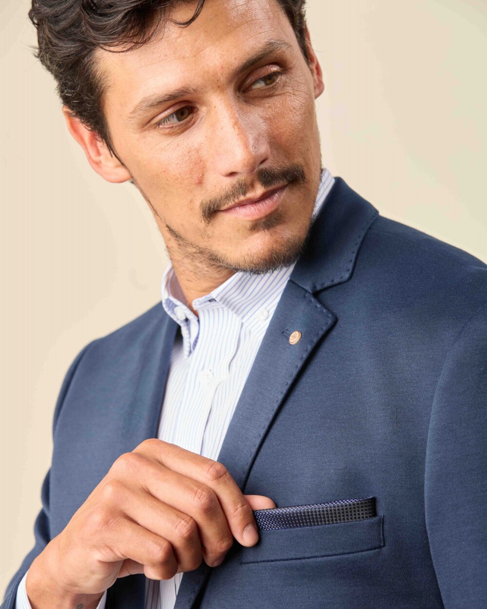 Pañuelo Bolsillo Azul Negro Cuadrados