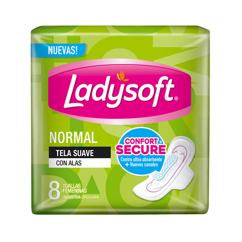 Toallas Femeninas Ladysoft Normal Tela Suave 8 Uds. Toallas Femeninas Ladysoft Normal Tela Suave 8 Uds.