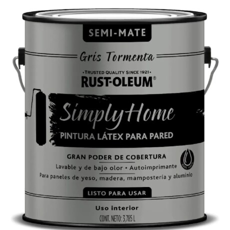 Pintura Látex Lavable Interior Semi Mate Gris Tormenta 4L Pintura Látex Lavable Interior Semi Mate Gris Tormenta 4L