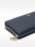 Cartera Con Textura Y Cierre De Cremallera azul-marino