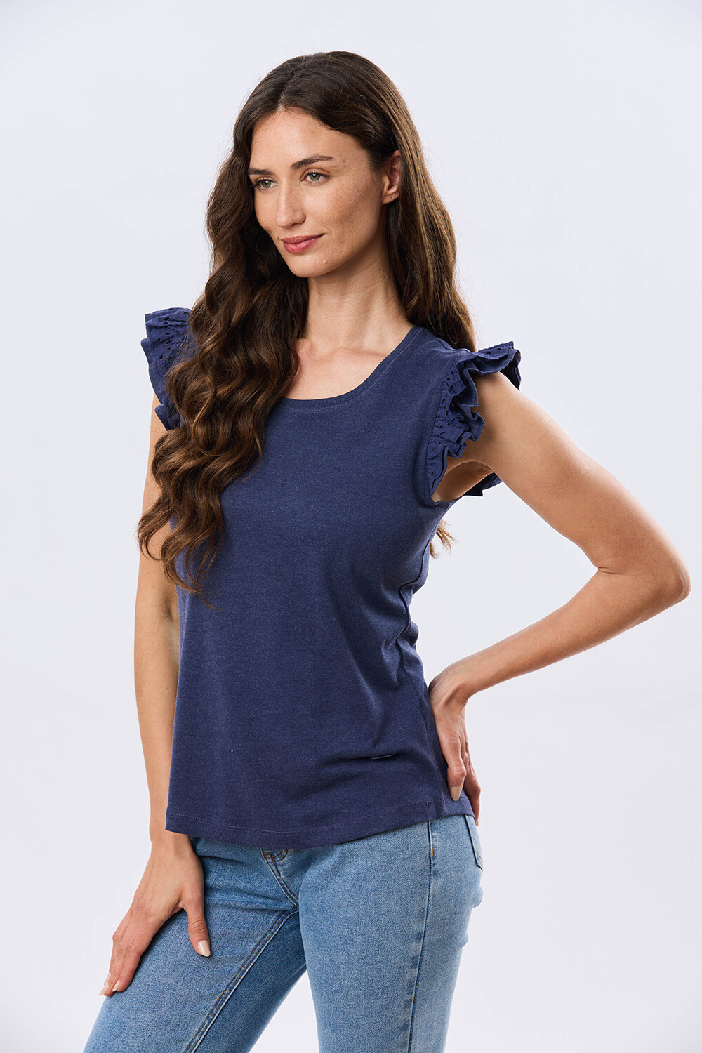 REMERA LISA DE ALGODÓN Azul