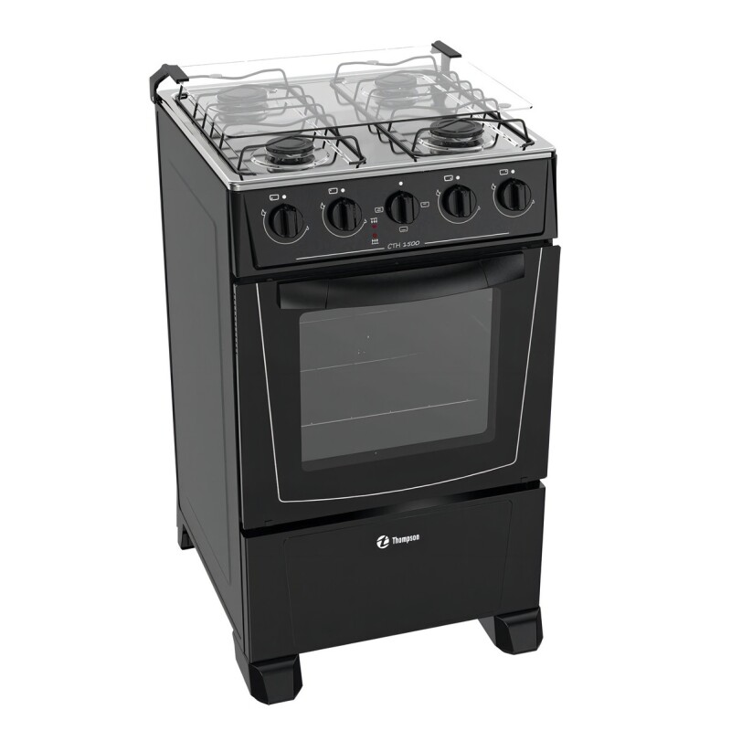 Cocina Thompson Combinada Cth 1500 Color Negro Con Puerta Con Visor 220v Cocina Thompson Combinada Cth 1500 Color Negro Con Puerta Con Visor 220v
