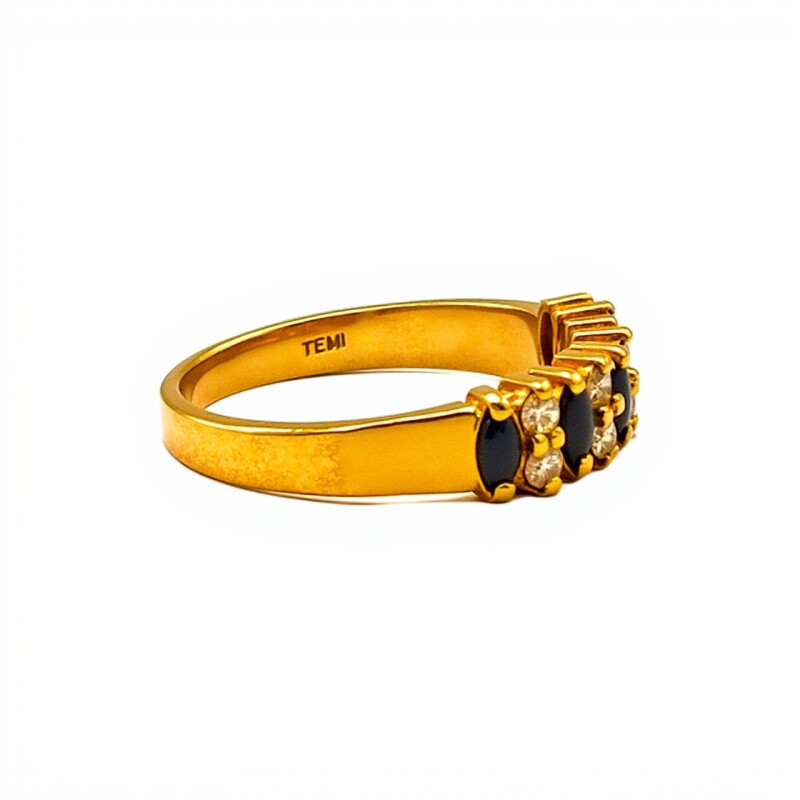 Anillo Vera-Oro Bajo-Piedra Zafiro y Zirconia-AN8115 conpiedra