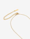 Cadena Corta con Dije Piedra Collar De Acero Con Piedra Cuarzo Rosa - Dorado