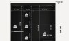 Ropero 3 Puertas Wardrobe Negro Mate