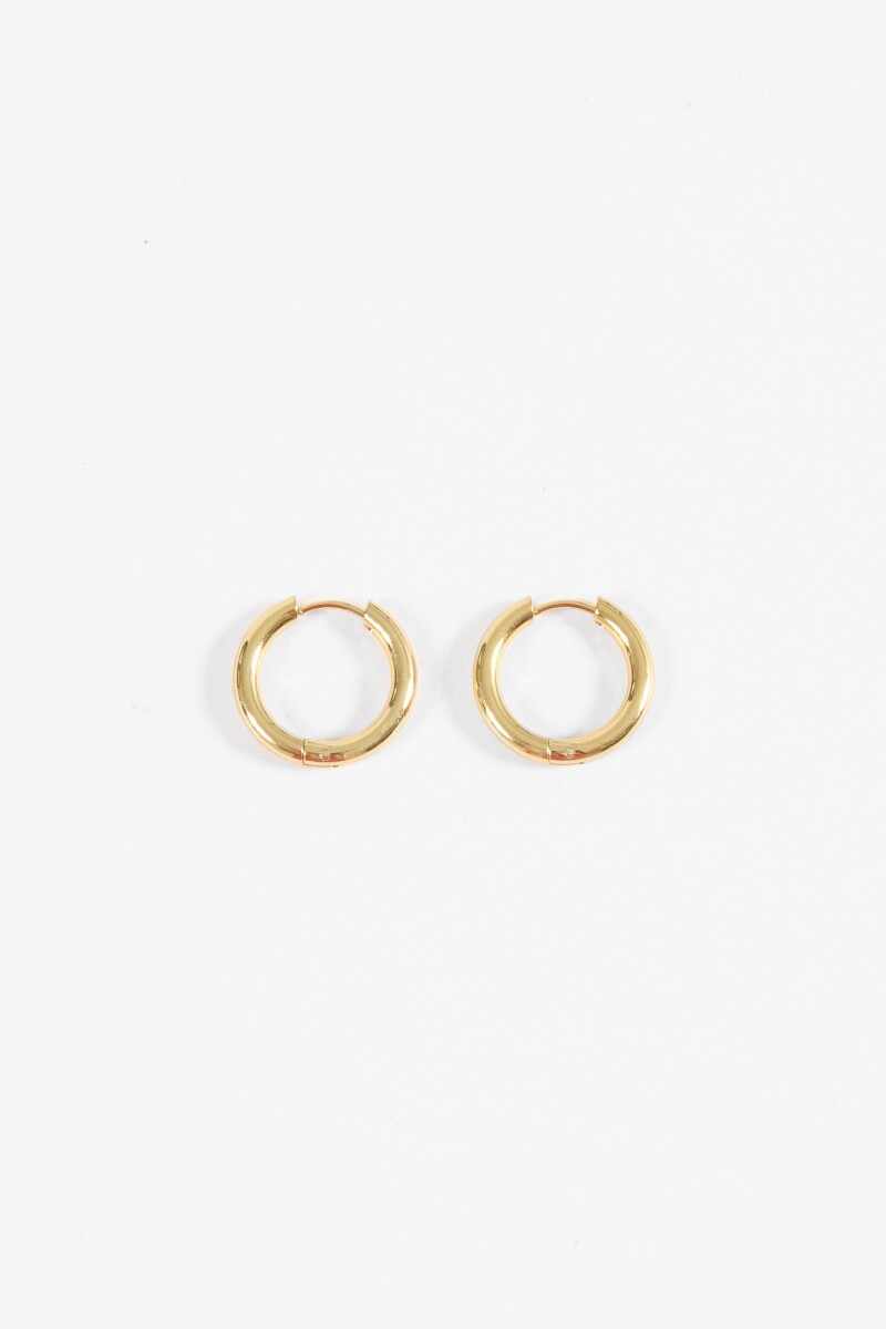 Aros acero cuadrado dorado