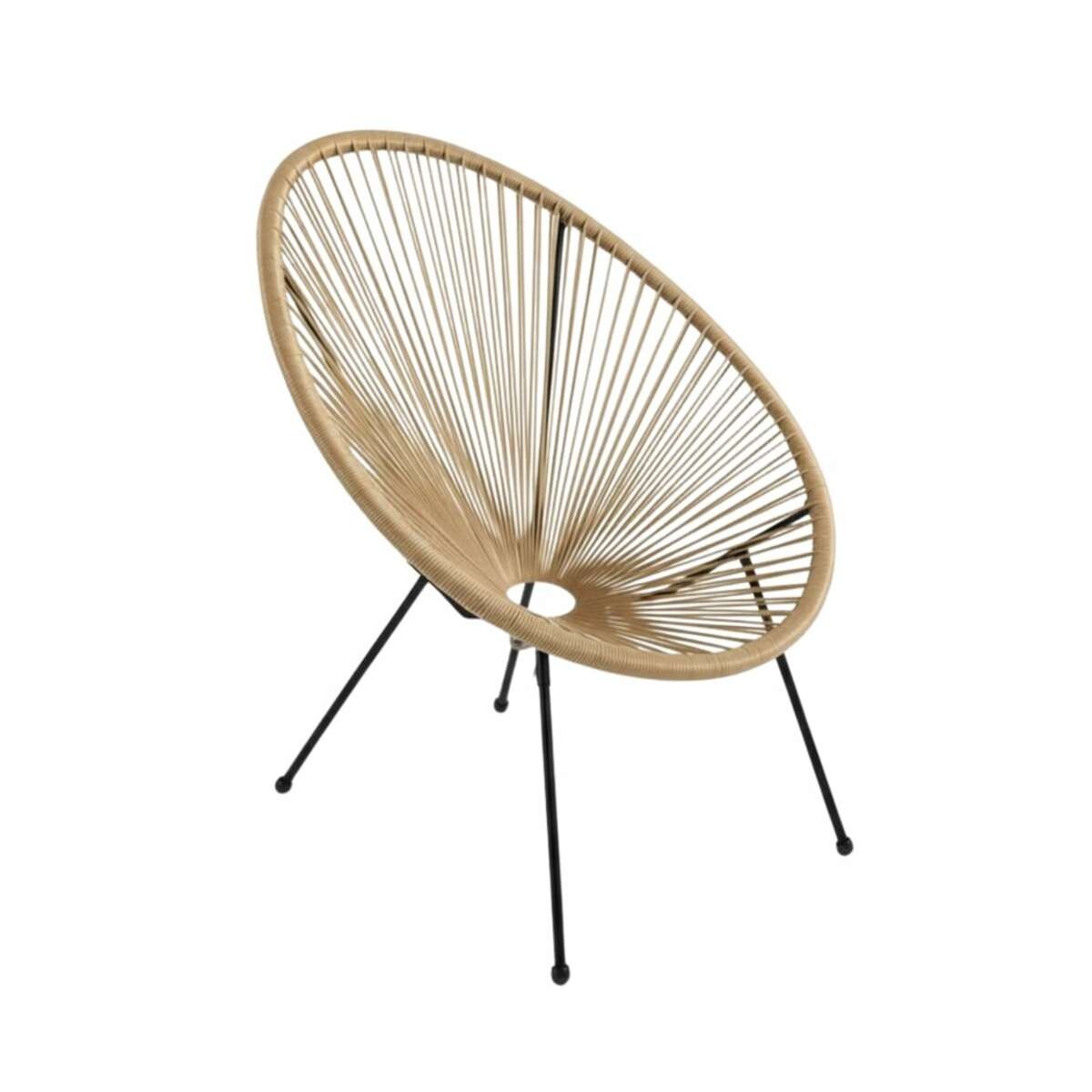 Silla Simil Rattan Ovalada - Beige 