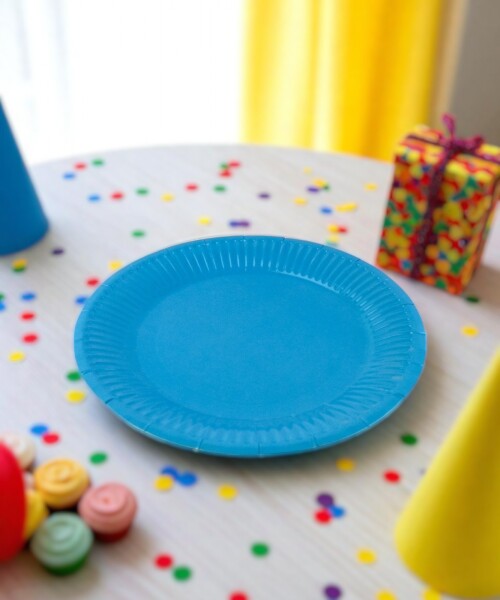 Plato 18 cm. diametro paquete x 10 AZUL