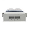Cama 2 plazas con Cajones Madera maciza - Charme Gris